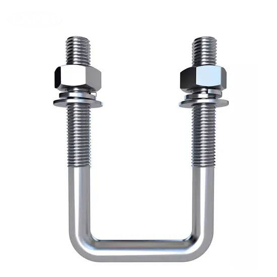 Galvanised square U-bolt with square bend profile